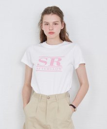 SR T-SHIRT - WHITE+PINK