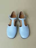 흰(HEENN) Side Open Mary Jane Shoes . Sky Blue