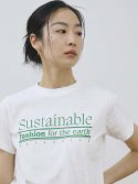 웨이브유니온(WAVE UNION) Sustainable Slim fit Short sleeve T-shirt white