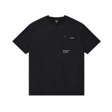 우븐탑 스판 포켓 오버핏 티셔츠(블랙)