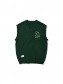 클럽액티비티(CLUBACTIVITY) CA Logo Knit Vest Green