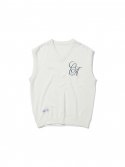 클럽액티비티(CLUBACTIVITY) CA Logo Knit Vest Ivory