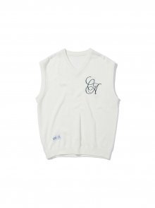 CA Logo Knit Vest Ivory