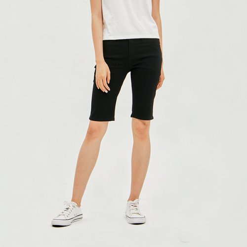 JAMBANGEE - Women's COOLMAX Washed Black Mid-Thigh Tights_AM2DL5351-BV