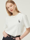 로시로우(LOSSYROW) Signature Logo Half-Sleeve T-shirt  [white]