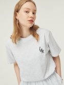 로시로우(LOSSYROW) Signature Logo Half-Sleeve T-shirt [white melange]