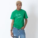 스트라이크(STRIKE) 레터링 도트 오버핏 티셔츠 (GREEN-WHITE)