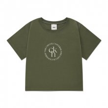chk 로고 레귤러핏 티셔츠 (카키)