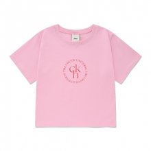 chk 로고 레귤러핏 티셔츠 (핑크)