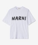 마르니(MARNI) 여성 로고 오가닉 반소매 티셔츠 - 화이트 / THJET49EPHUSCS11LOW01