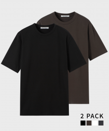 2PACK 수피마 코튼 하프 슬리브 티셔츠