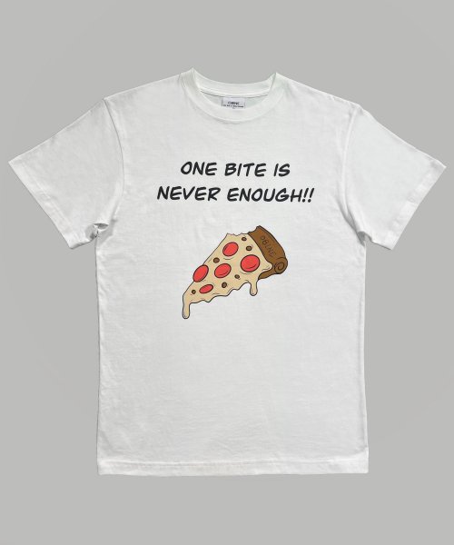 Свободная футболка с принтом PIZZA — White