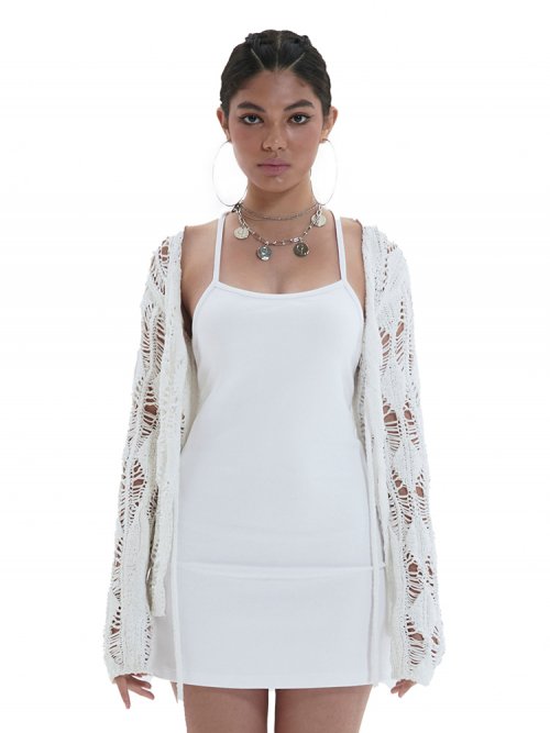 MUSINSA | GATELESS Crochet Cardigan [White]