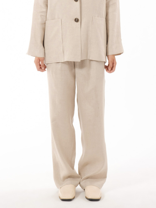 Брюки DENZEL02BBG изо льна премиум Butter Beige
