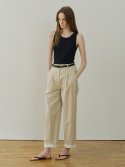 블랭크03(BLANK03) roll-up tuck pants (light beige)