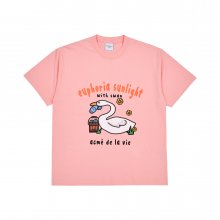 FISH SWAN SHORT SLEEVE T-SHIRT PINK