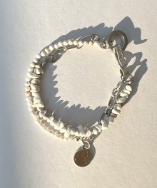 CREAM pebble layered bracelet(QA001)