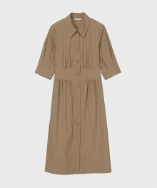[WOMAN]셔링장식셔츠형7부원피스 - 2color MWOP5201