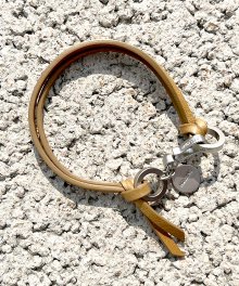 TANBEIGE leather metal mix bracelet(PA023)