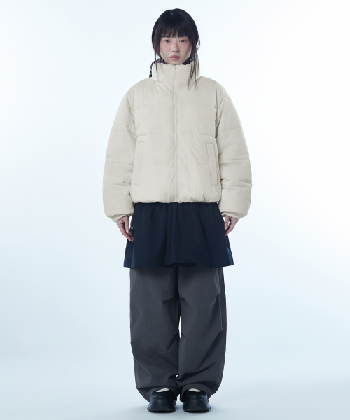 무신사 스탠다드 우먼(musinsastandardwoman) 우먼즈 데일리 푸퍼 리버서블 플리스 숏 패딩 재킷 [크림/크림]