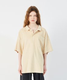 COTTON BLEND TERRY POLO SHIRT (IVORY)
