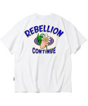 트립션(TRIPSHION) REBELLION FLOWER GRAPHIC 티셔츠 - 화이트