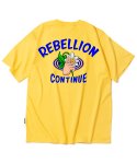 트립션(TRIPSHION) REBELLION FLOWER GRAPHIC 티셔츠 - 옐로우