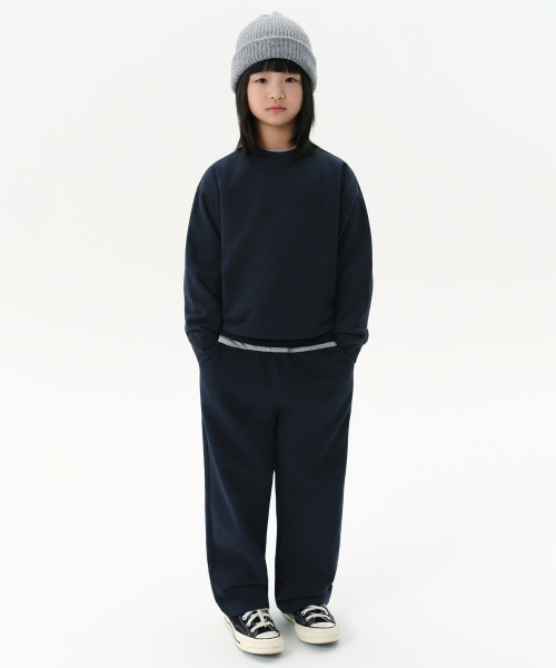 무신사 스탠다드 키즈 오버사이즈 스웨트셔츠 [네이비]