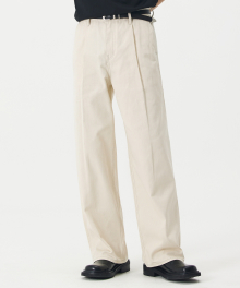 REAL WIDE ONE TUCK DENIM IVORY / WIDE
