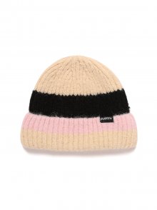 BRUSHED COLOR BLOCK BEANIE BROWN(CY2CFFAB22A)