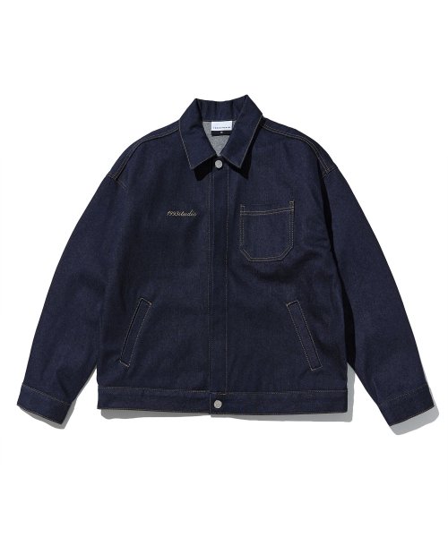 MUSINSA | 1993STUDIO Stitched Denim Jacket_Blue