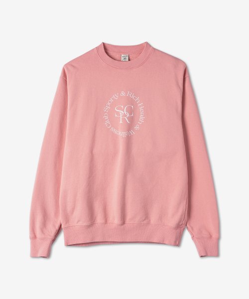 스포티앤리치(sportynrich) 로고 프린트 맨투맨 - 로즈 / CR455RO