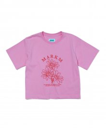 (W) FLOWER GRAPHIC T-SHIRTS PINK