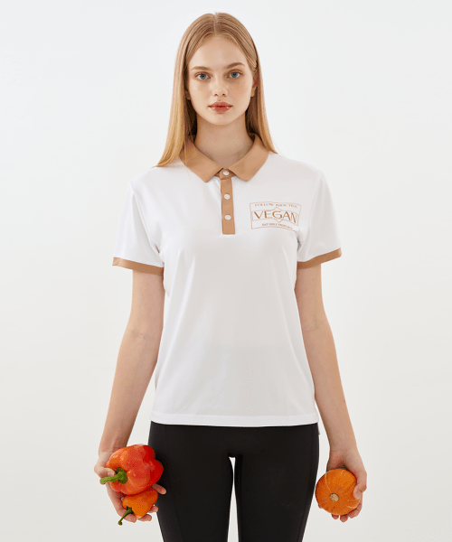 VEGAN POLO SHIRT белый/бежевый