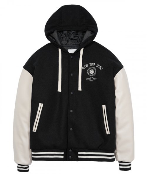 Black jacket with white strings sale