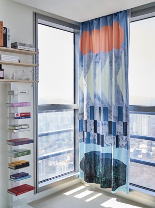 드롭드롭드롭(DROPDROPDROP) 소프트쉬폰커튼 SAILING TO THE FOREST