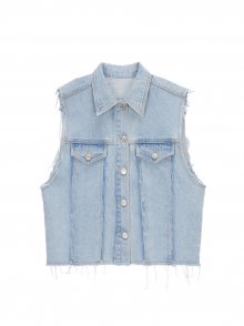 ROUGH DENIM VEST IN BLUE