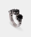 그레이노이즈(GRAYNOISE) Black cubic X ring (925 silver)