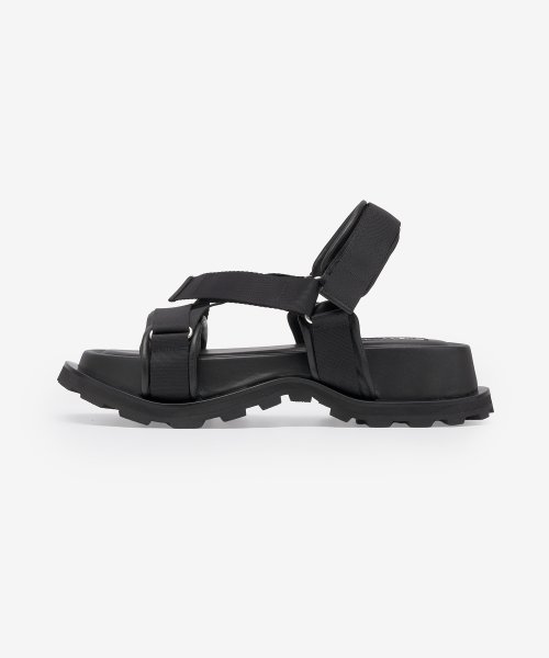 Platform black hot sale leather sandals