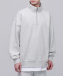 Oversized Half-Zip Sweatshirt [Melange Light Gray]
