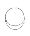 LAYERED TWO RING NECKLACE (BLUE STONE)
