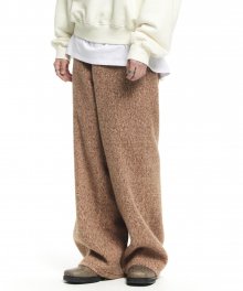 HAIRY TEDDY STRING WARM PANTS BROWN