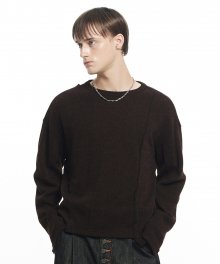 OVERLOCK TRACK KNIT LONG SLEEVE BROWN