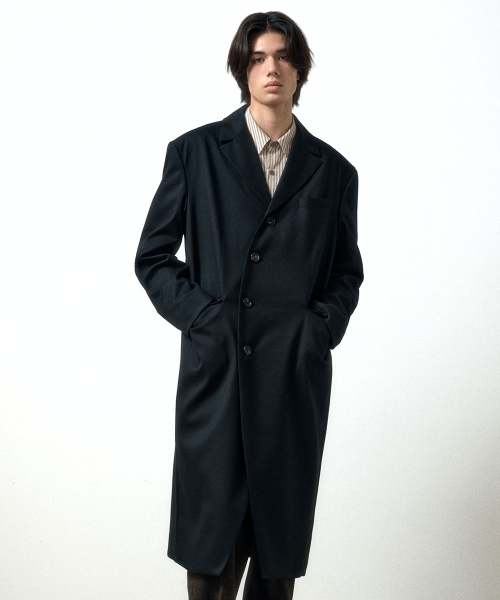 메종미네드(MAISON MINED) PROSECCO HILL CURVE TR COAT BLACK