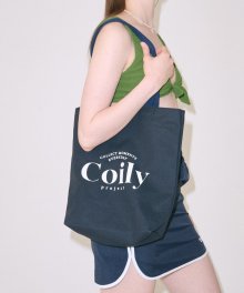 Cotton Logo Shoulder Bag_navy