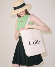 Cotton Logo Shoulder Bag_natural