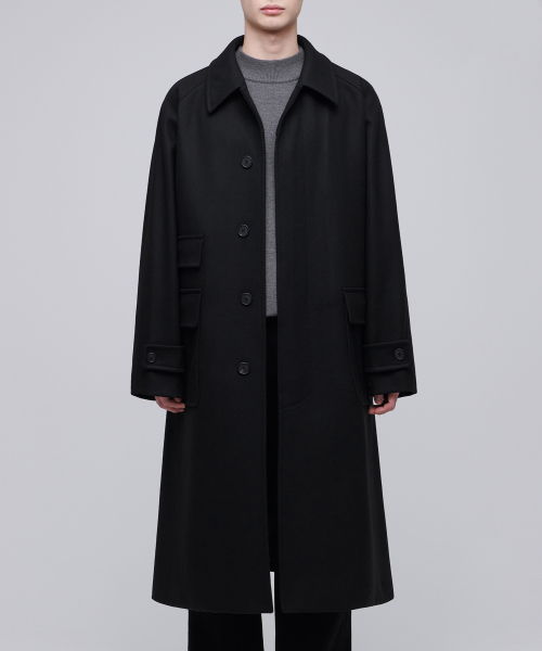 Оверсайз пальто балмакаан из шерсти MTR (Black)