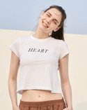 후러브스아트(WHOLOVESART) 반팔 크롭 티셔츠 HEART 화이트