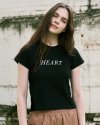 반팔 크롭 티셔츠 HEART 블랙