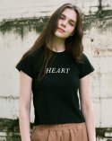 후러브스아트(WHOLOVESART) 반팔 크롭 티셔츠 HEART 블랙